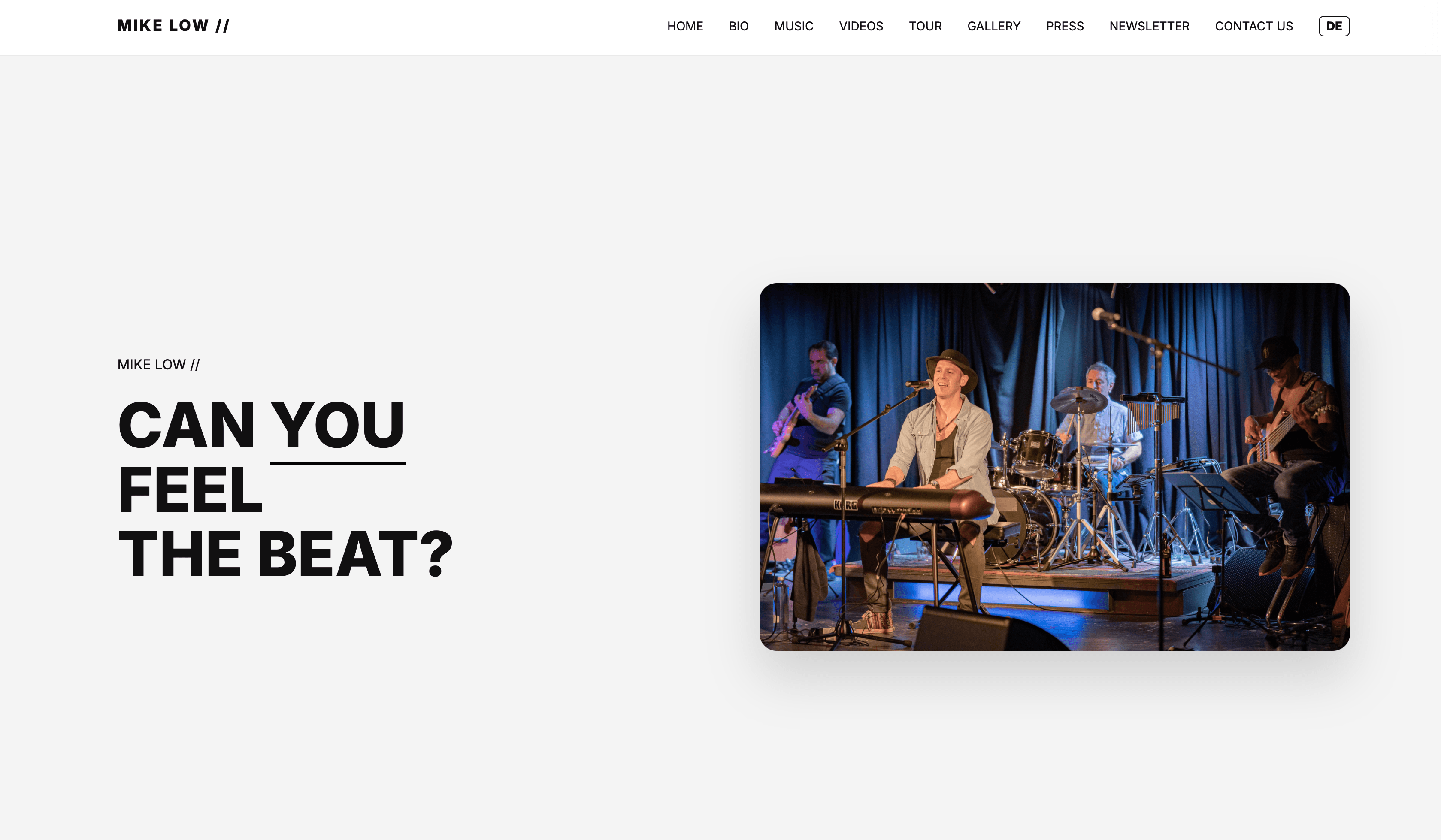 Mike Low Music website homepage